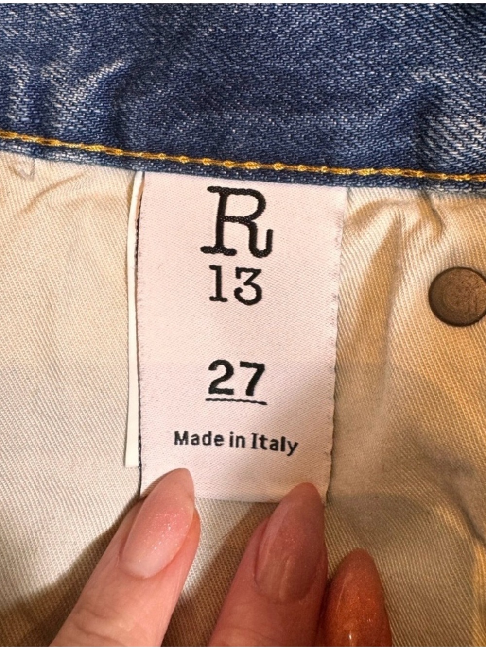 R13 Light Blue Washed Straight Jeans - Picture 10 of 14